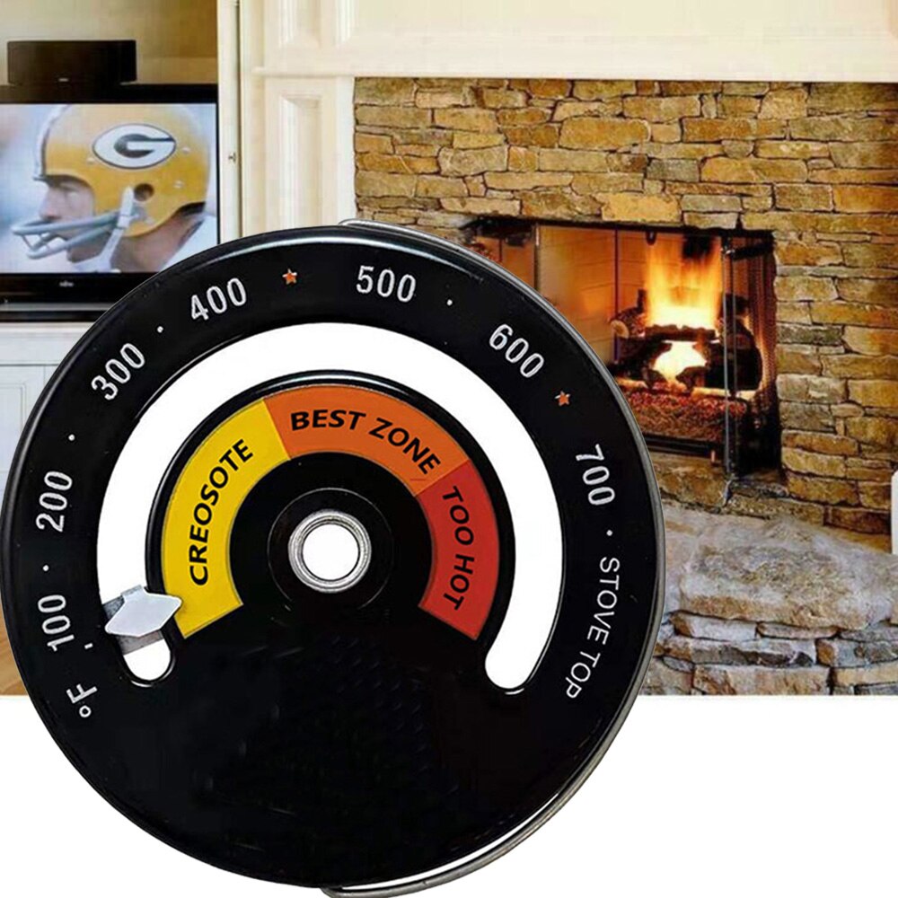 1 Uds. Termómetro de chimenea para estufa, medidor de temperatura para quemador de leña, quemador de leña para barbacoa, accesorio de mejora para el hogar