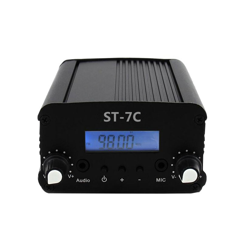 1W/7W ST-7C 76-108MHZ stereo PLL FM transmitter radio station + Antenna + power supply + cable