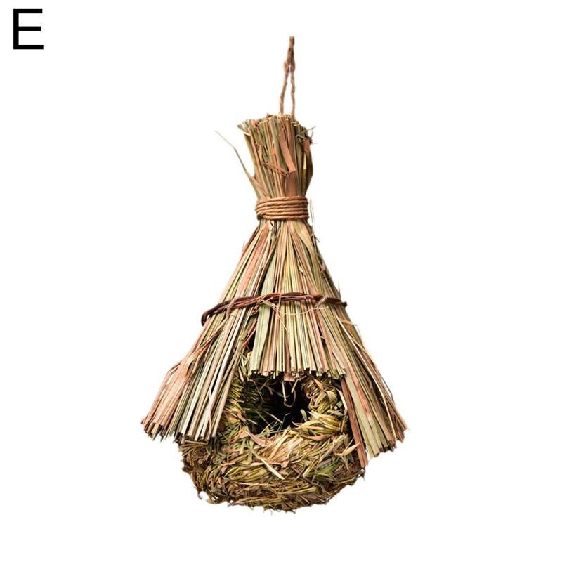 Hummingbird House Hand-Woven Nesting Window Garden Hanging Birdhouses Hut Handwoven Bird Nest Gardening Decoration for Bird V0G5: E