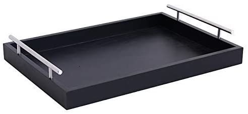 Decorative Coffee Table Tray With Metal Handle -breakfast Bed TV Remote Control Tray Dinner Plates