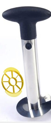 Stainless Steel Pineapple Corer Slicer Spiral Cutter Fruit Corer Peeler Stem Remover Blades for Easy Coring Kitchen Tools: black-slicer