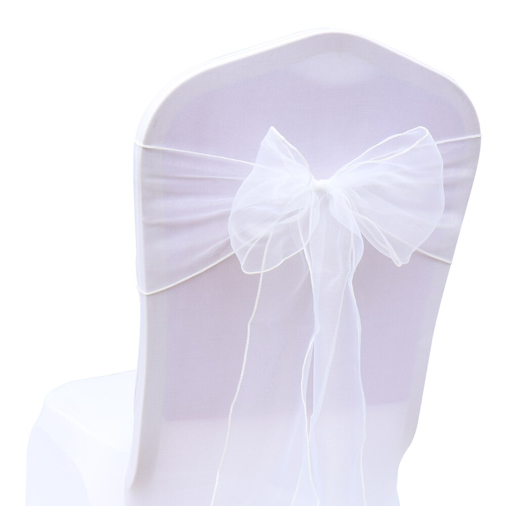 25 buc/set 32 culori organza cerceve scaun 7 x 108 inch eveniment ceremonie petrecere nunta scaune decorare noduri scaune funde