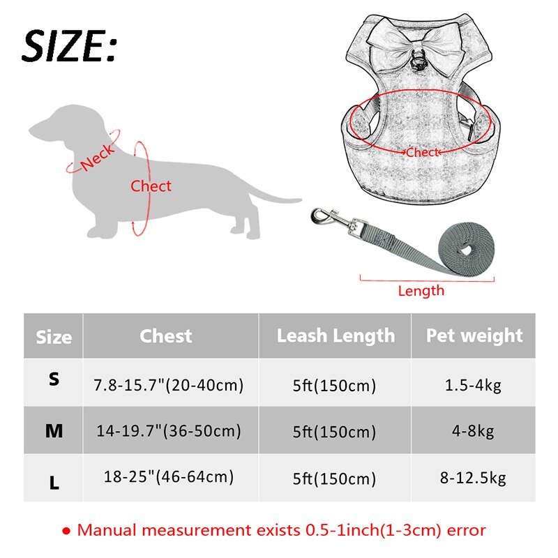 Kleiner Hund Gurt und Leine Set Pet Katze Weste Harness Mit Bowknot Mesh Gepolsterte Für Kleine Welpen Hunde Liefert 1PC