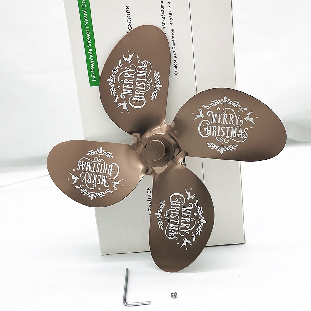 4 Blades Black Stove Fan with Temperature Monitor Fireplace Fan Wood Burner Stove Thermal Heat Power Stove Fan