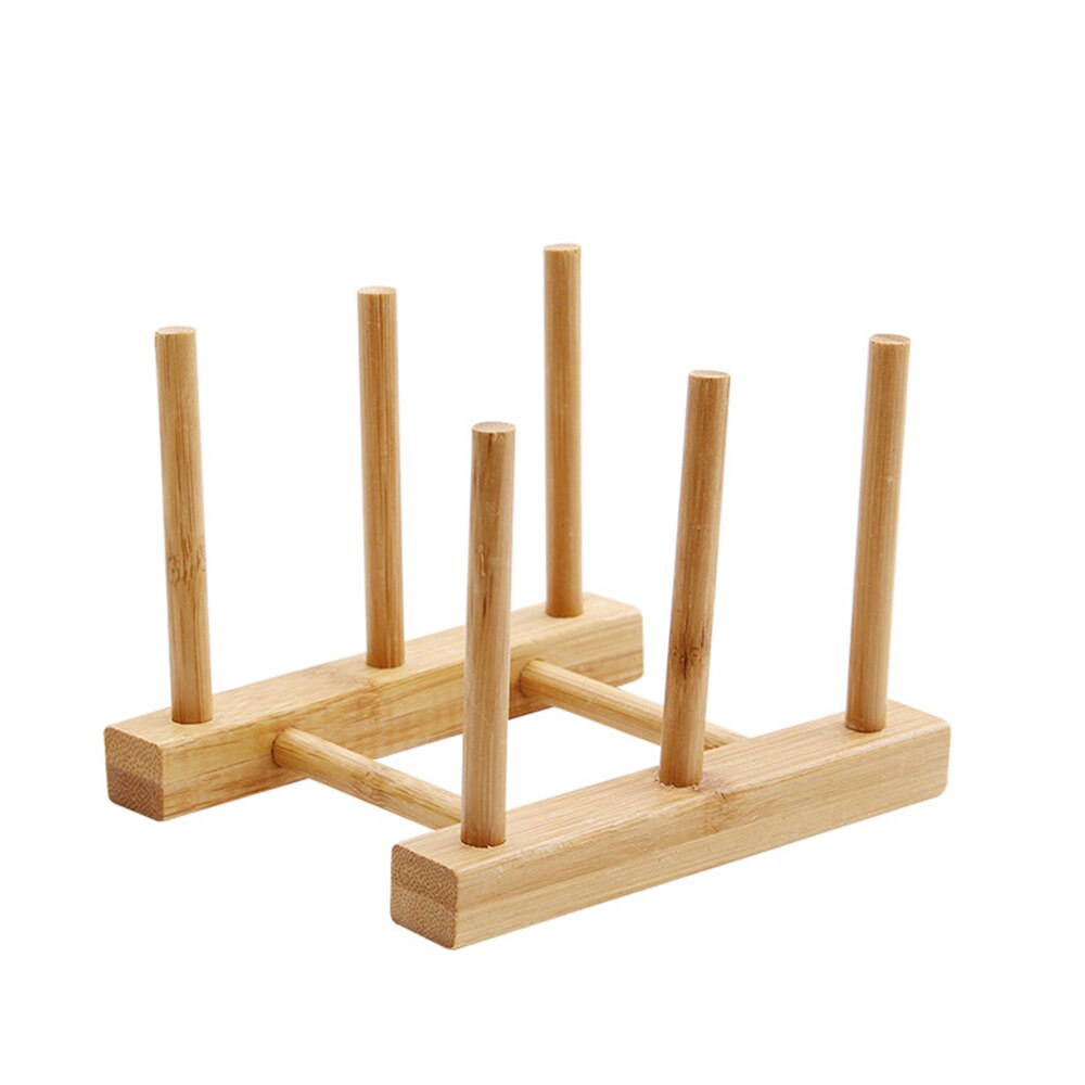Kitchen Dish Drain Rack Dinnerware Storage Organizer Tray Plate Drying Shelf Wooden Book Cups Display Stand Drainer Holder: 2 cells