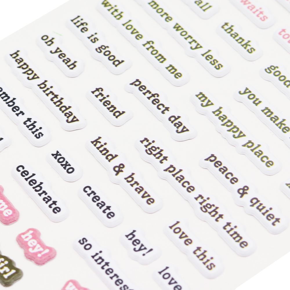 Pegatinas de palabras con motivo hinchado de camino , adornos autoadhesivos, manualidades DIY para álbum de recortes, fabricación de tarjetas, decoración de diario