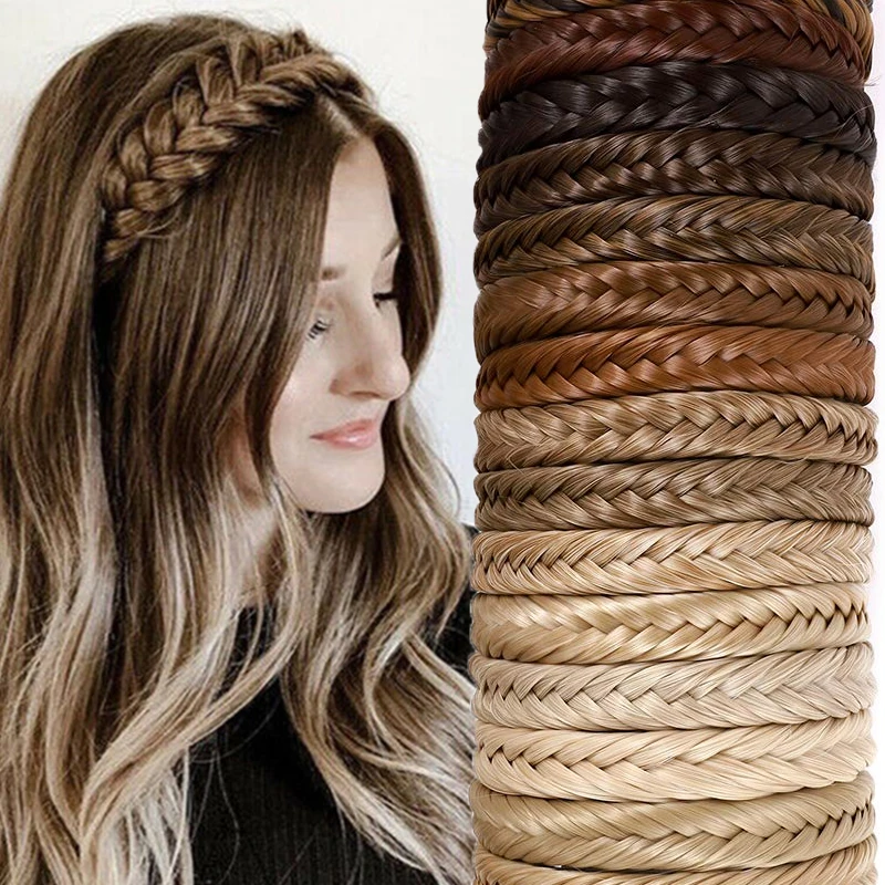Synthetisches Stirnband Ich bin böhmischen Stil, Fischschwanz-Zöpfe, Haar mit verstellbarem Gürtel, geflochtenes Haarband für Damen, Frisur, Haarteile