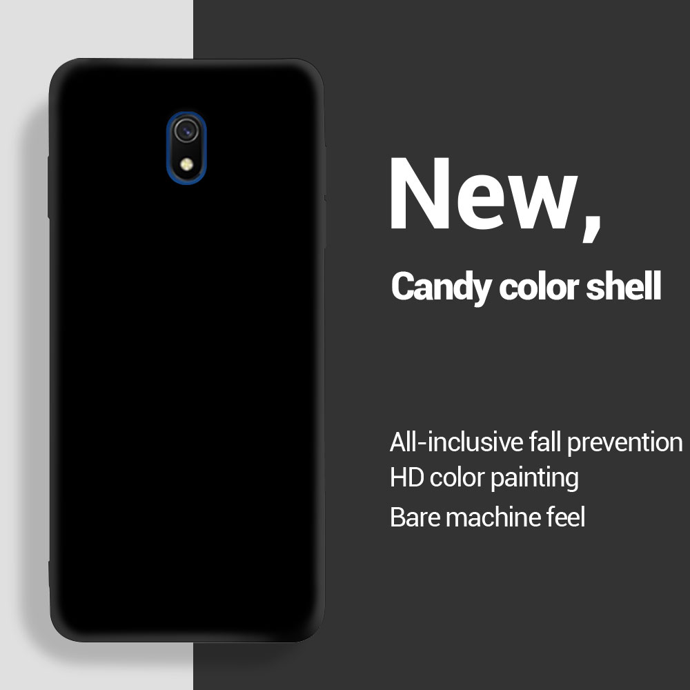 Pour Xiaomi Redmi 8A Coque arrière en Silicone liquide pour Xiaomi Redmi8A coques de téléphone pour Redmi 8A Fundas Coque: Marron