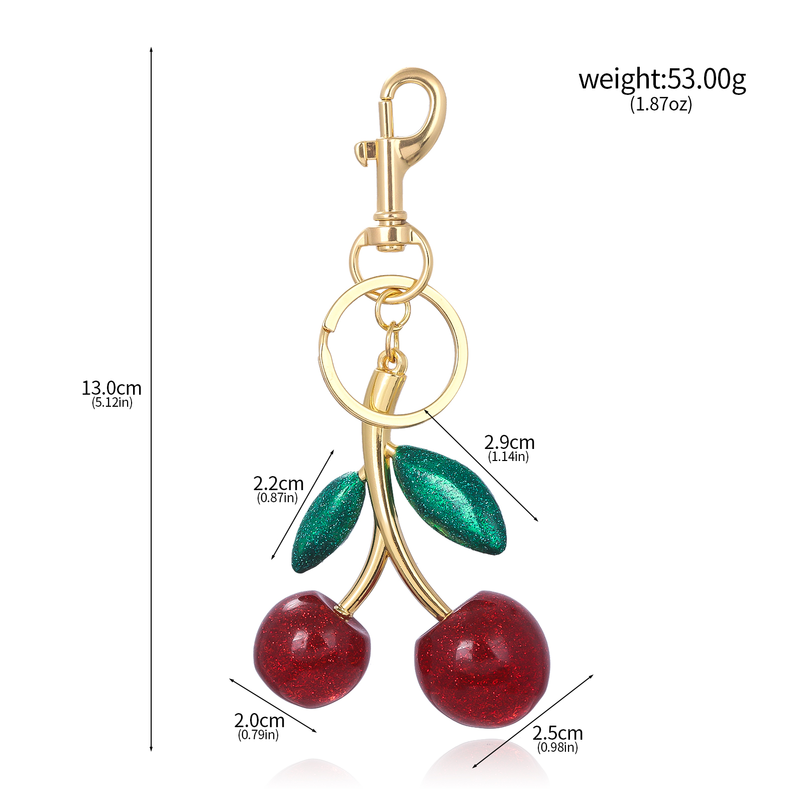 Delicious Red Cherry Keychain Summer Fruits Cherries Pendant Keyring For Women Men Jewelry Bag Key Accessories