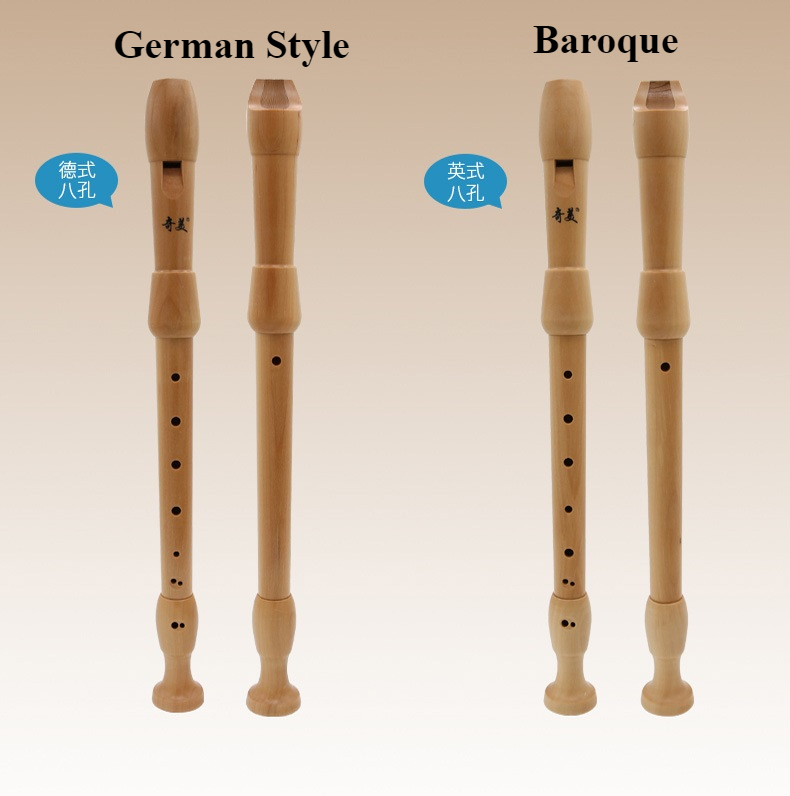 Qimei-grabador Alto de 8 agujeros, instrumentos musicales, flauta de madera de arce, estilo alemán, estilo inglés, clarinete Alto QM8A-30B 31G