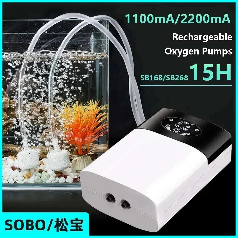 Dual-Purpose Aquarium Zuurstofpomp Praktische Uitlaat USB Opladen Draagbare Ultra Stille Luchtcompressor Voor Aquarium Luchtpomp