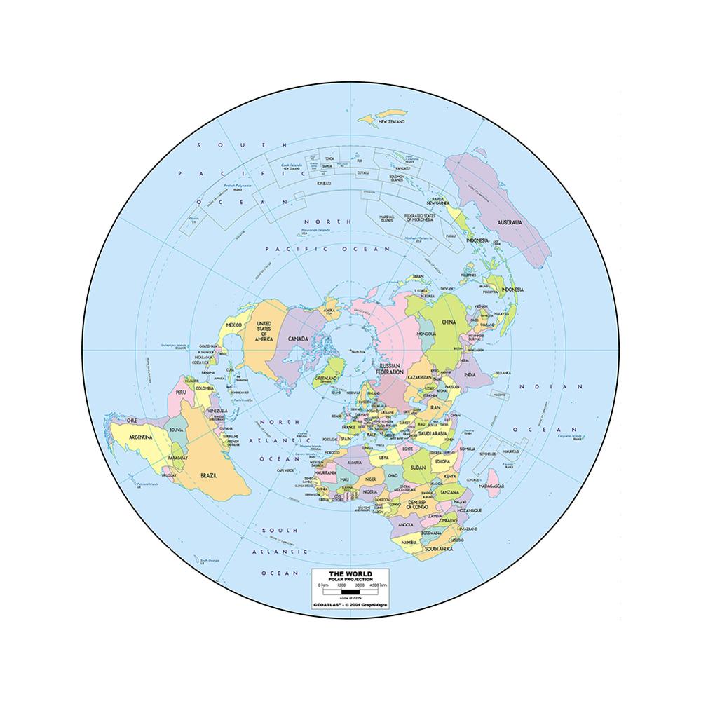 Mappa del mondo convenzionale rotonda 90x90cm non tessuto non odore mappa non sbiadita per l'educazione culturale