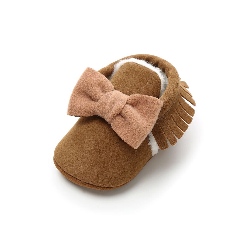 Wonbo söt rosett baby flickor vinter tossor spädbarn småbarn skor baby mockasiner första walkers: Modell 6 / 1
