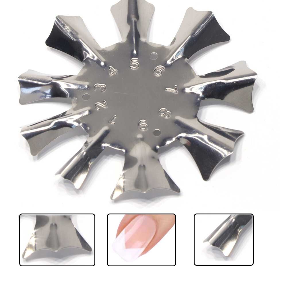 1 stk french smile nail art cut line edge trimmer rustfritt stål franske spiker halvmåne cutter sjablong manikyr verktøy  ji673: 01