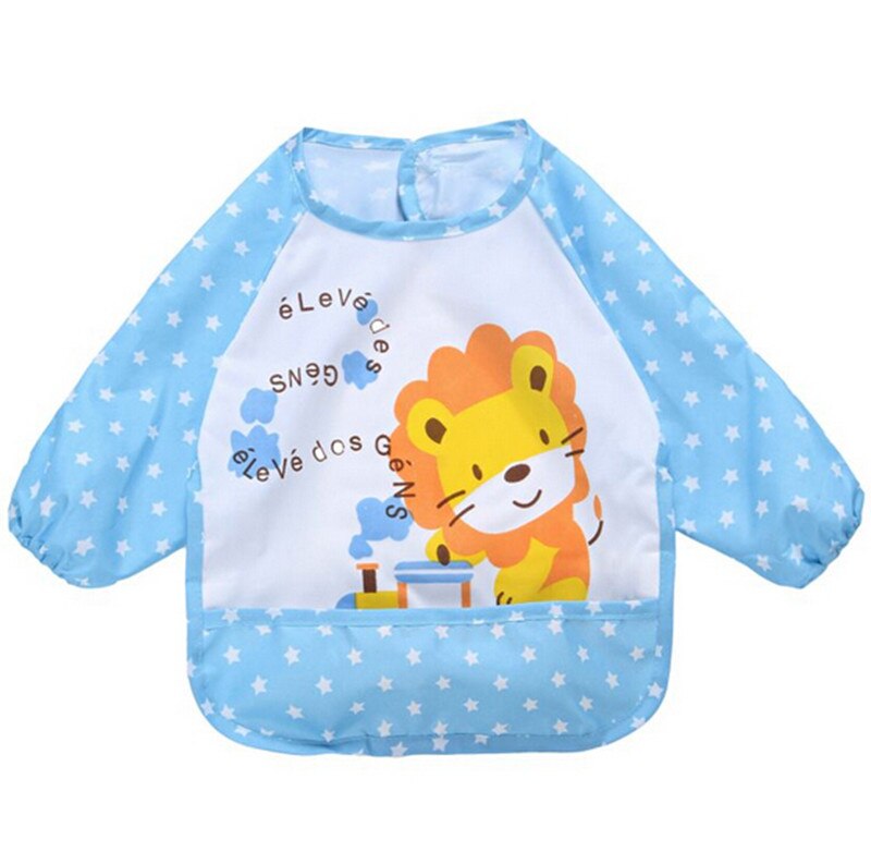 Lovely Boys Girls Baby Letter Print Infant Long Sleeve Anti Wear Waterproof Feeding Shirts: 03