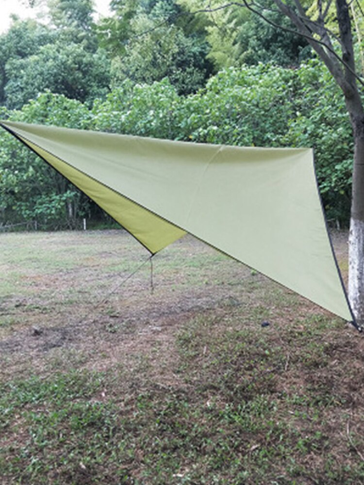 Outdoor Camping Rhombus Awning Silver-coated Waterproof Multi-function Rodless Awning Camping Tent Ground Cover Awning