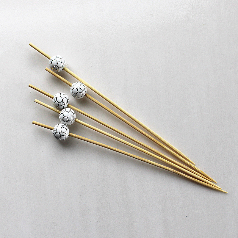 100pcs 12cm Soccer fan Party supplies stick Cocktail Drink Stirring Sticks Food Dessert Picks Fruit Fork Cupcake Decorations