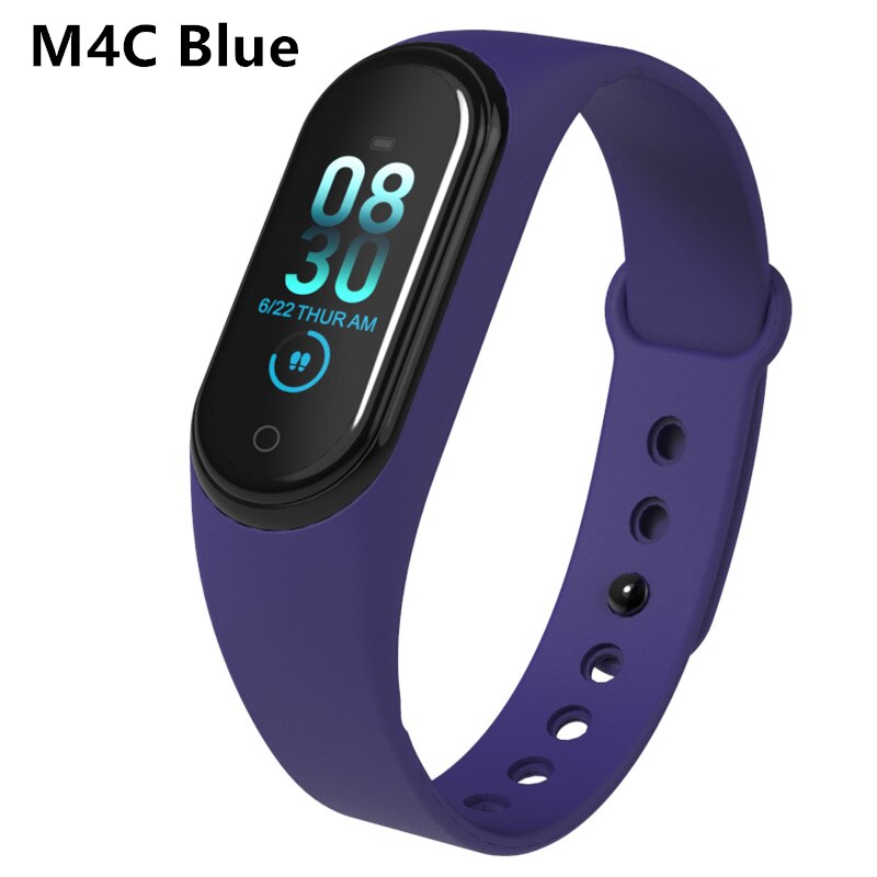 Sport Fitness Braccialetto Activity Tracker Misuratore di Pressione Sanguigna Intelligente Del Braccialetto Monitor di Frequenza Cardiaca Impermeabile Intelligente Orologio Per Android IOS: M4C Blue