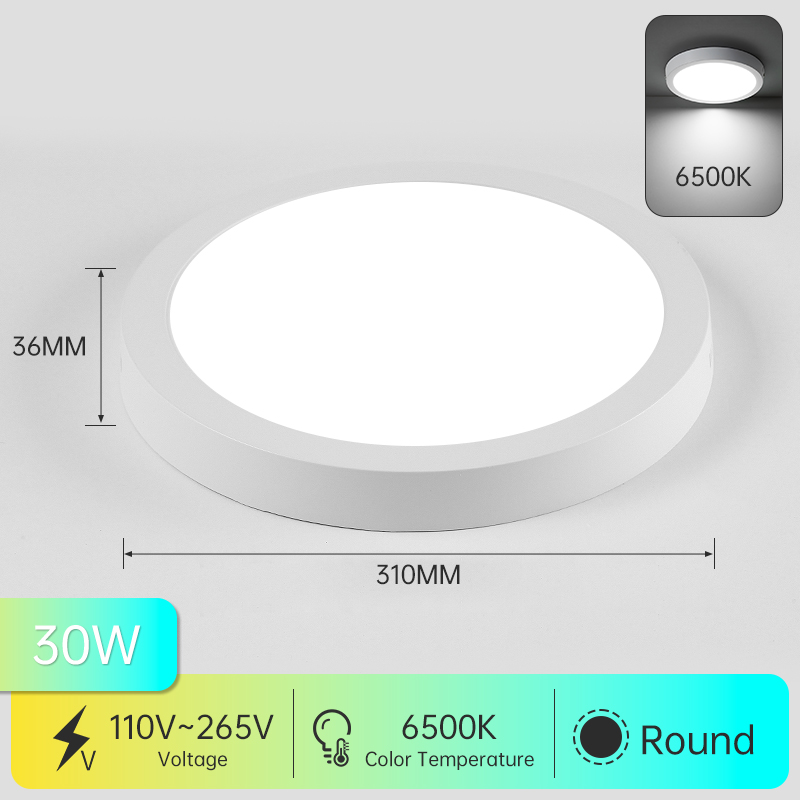 Cy 3.6Cm Ultradunne Led Plafondlamp Pancel Licht 10W 15W 20W 30W Ronde Vierkante Led Plafondlamp Voor Slaapkamergang 110V 220V: green