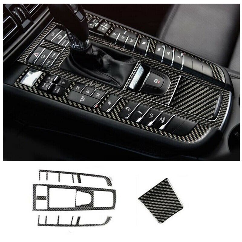 Fit For Porsche Macan Carbon Fiber Central Console Gear Shift Panel Trim