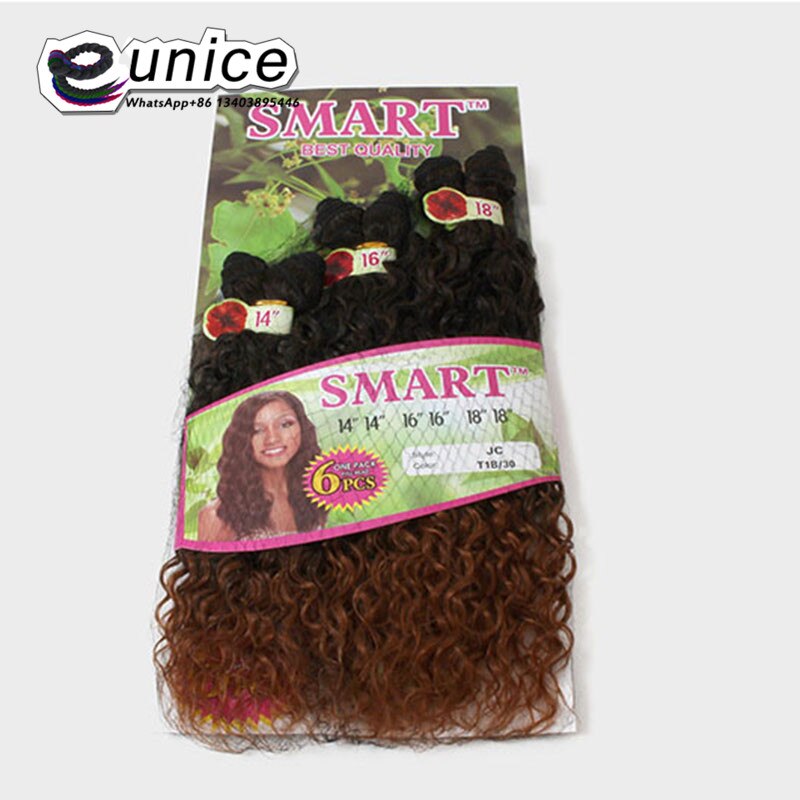 A buon mercato Malese Capelli Ricci 6 gruppi Tessuto Dei Capelli sintetici Ricci Stretti, Malese Crespo Fasci di Capelli Ricci viola jerry ricci: 1B/30HL