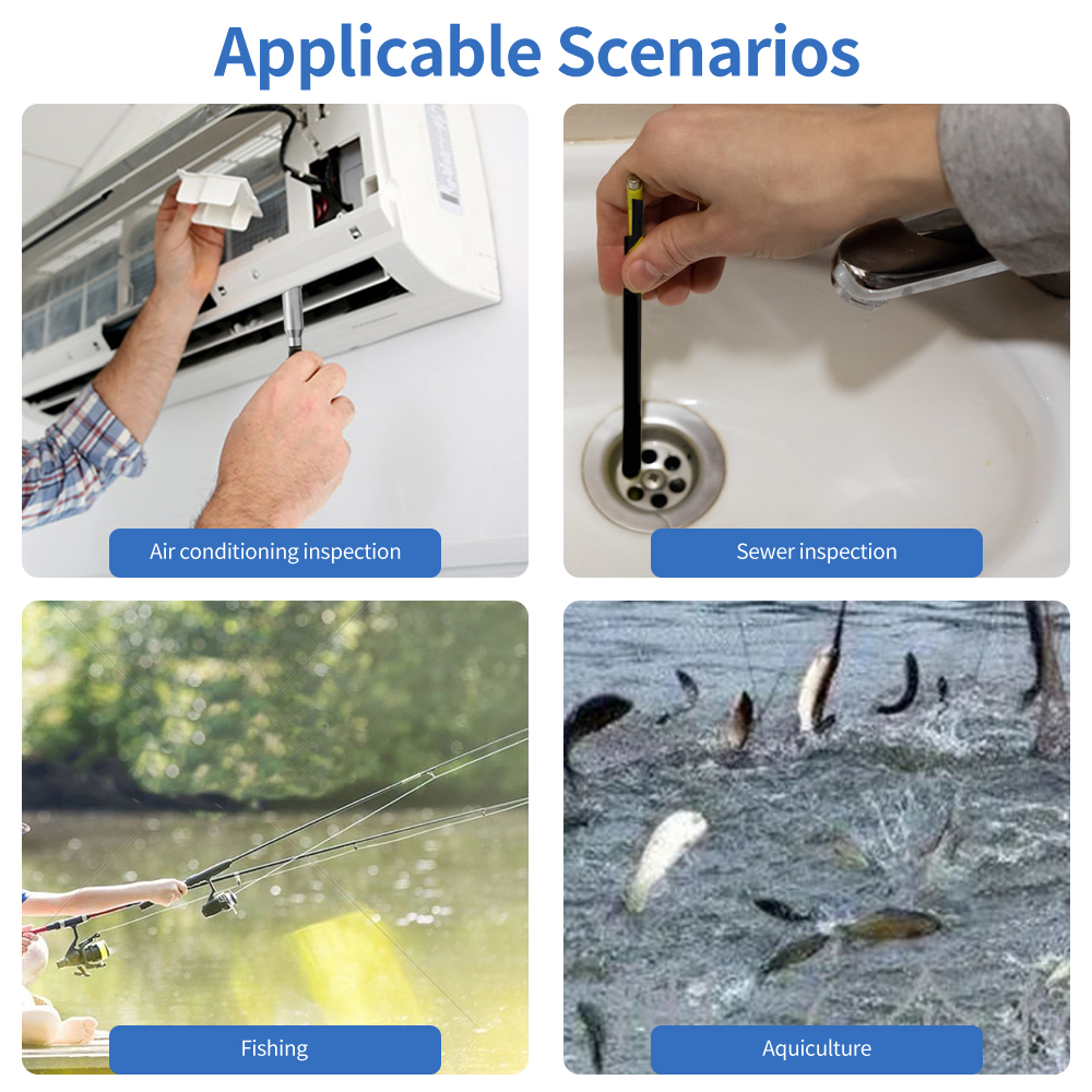 Caméra endoscope à mise au point automatique 15M 5.0MP FHD IP68 étanche 6 LED pour l&#39;aquaculture de pêche à l&#39;égout à souder