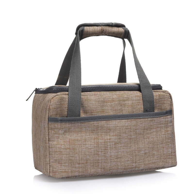 Travel Picnic Essential Insulation Lunch Bag Fresh Fruit Portable Storage Pouch School Office Food Drink Organizer Accessories: Brown Bag