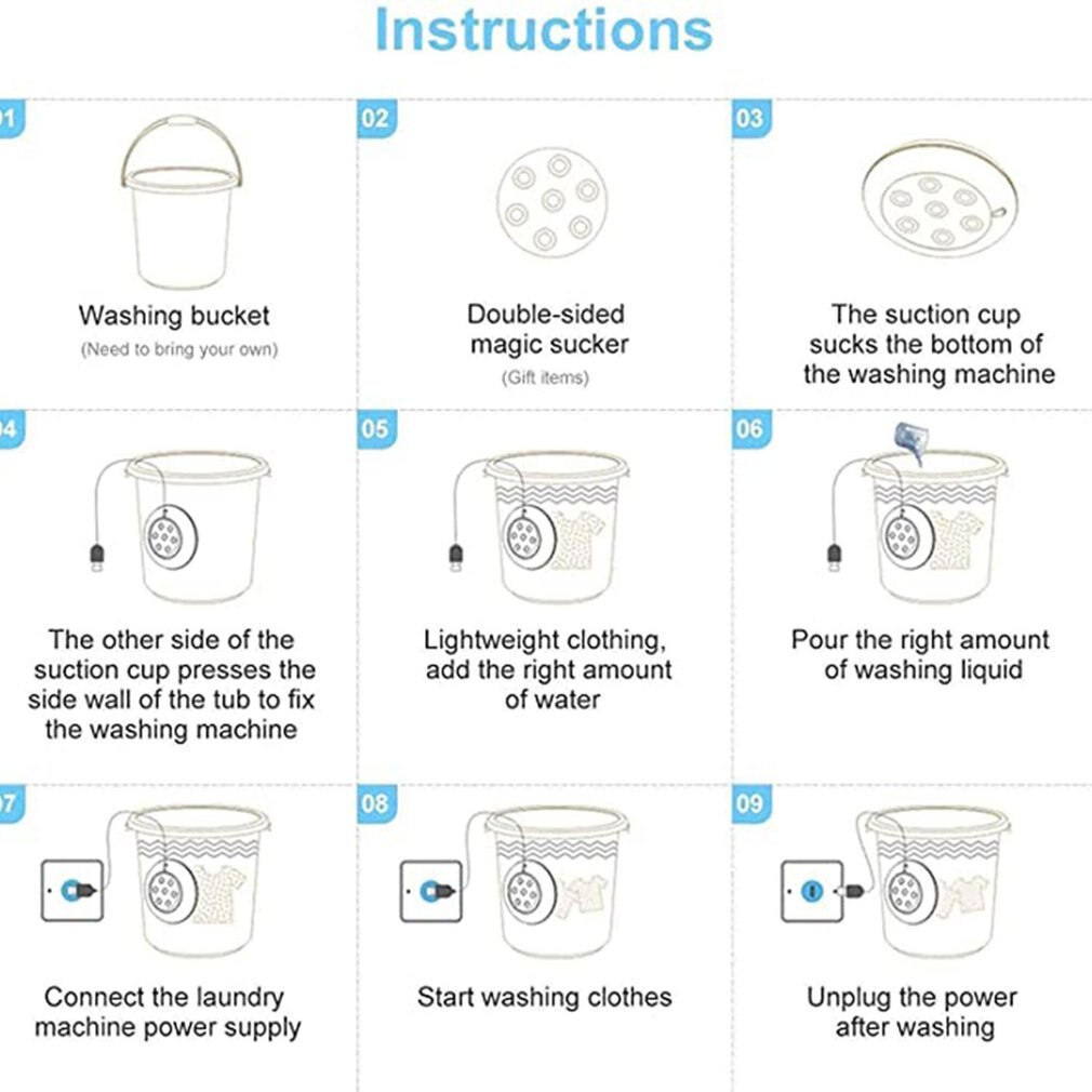 Foldable Washing Machine Portable Bucket Washer Mini Turbo Washing Machine Sonic Mini Turbine Washer For Bra Lingerie Laundry