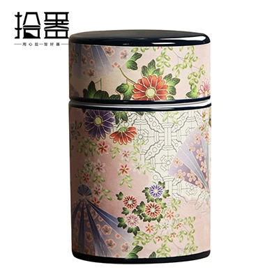 Japanse Sticker Kung Fu Thee Caddy Aardewerk Bus Container Keramische Caddies Voor Puer Matcha Groene Thee Opslag Kisten Thee Doos
