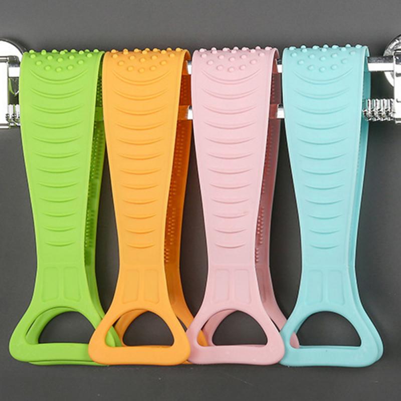 Siliconen Wrijven Handdoek Lange Badhanddoek Pull Back Strap Wassen Scrubber Scrub Siliconen Wassen Bad Borstels Sponzen Scrub