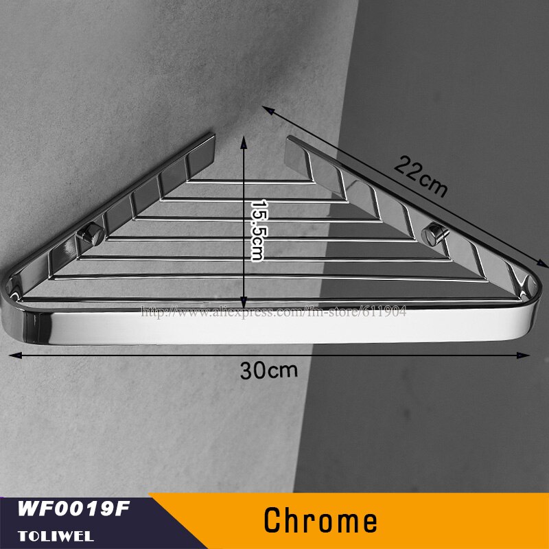Bath Corner Shelf Antique Bronze Bathroom Shower Shelf Shampoo Holder Shelves Storage Shelf Rack Bathroom Basket Holder WF0019: Chrome
