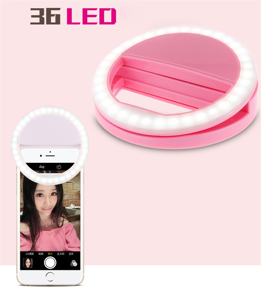 Universele led-flitser voor fotografie, selfieverlichting, lichtgevende lamp, nachtlampje voor iphone  se 5, 6, 6s plus, lg, samsung, htc, lg