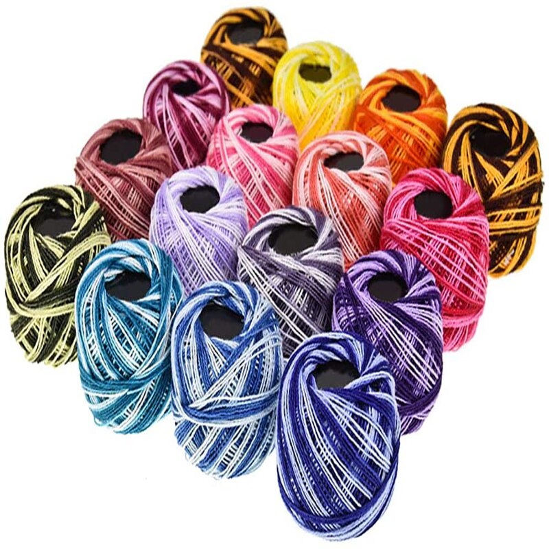 16 Colors Cross Stitch Thread Embroidery Sewing Thread Diy Hand-Knitted Patch Thread Sewing Supplies: mix 16 colors