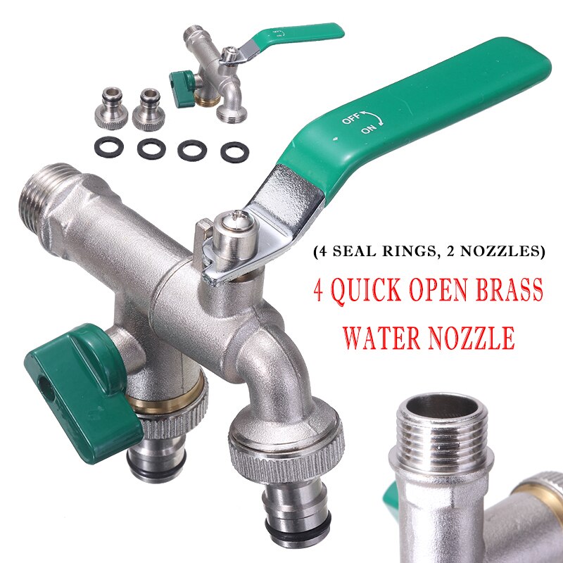 Dobbelt duo udtag have udendørs haneventil vandhane 1/2 &quot;  / 3/4 &quot; frostsikker messing haveslange vandhane vandtank slangestik