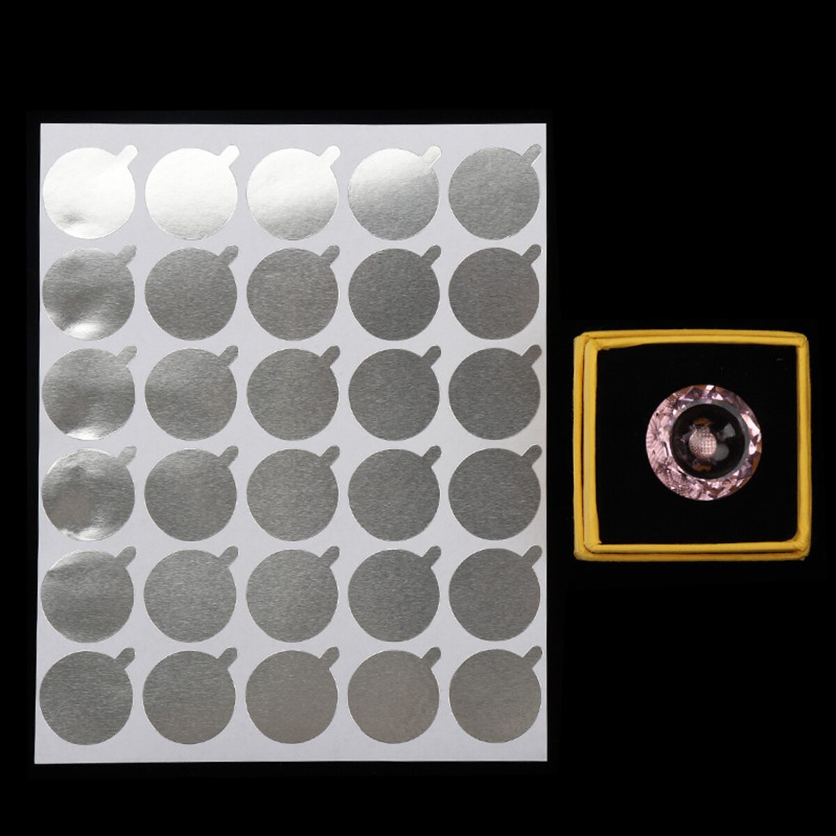 300 stuks wegwerpbare zilveren wimperlijm houder pallet stickers wimper extension lijm sticker kleefpads beauty make-up tools