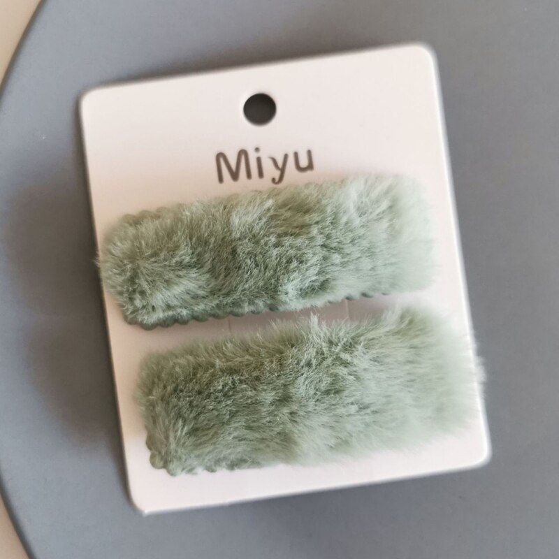 2 pz Dei Capelli Delle Ragazze Pinze Sveglio Della Peluche piazza bb Pinze Capelli Spille impostato Bambini Copricapi Principessa Accessori per Capelli Stile Coreano nuovo: A2