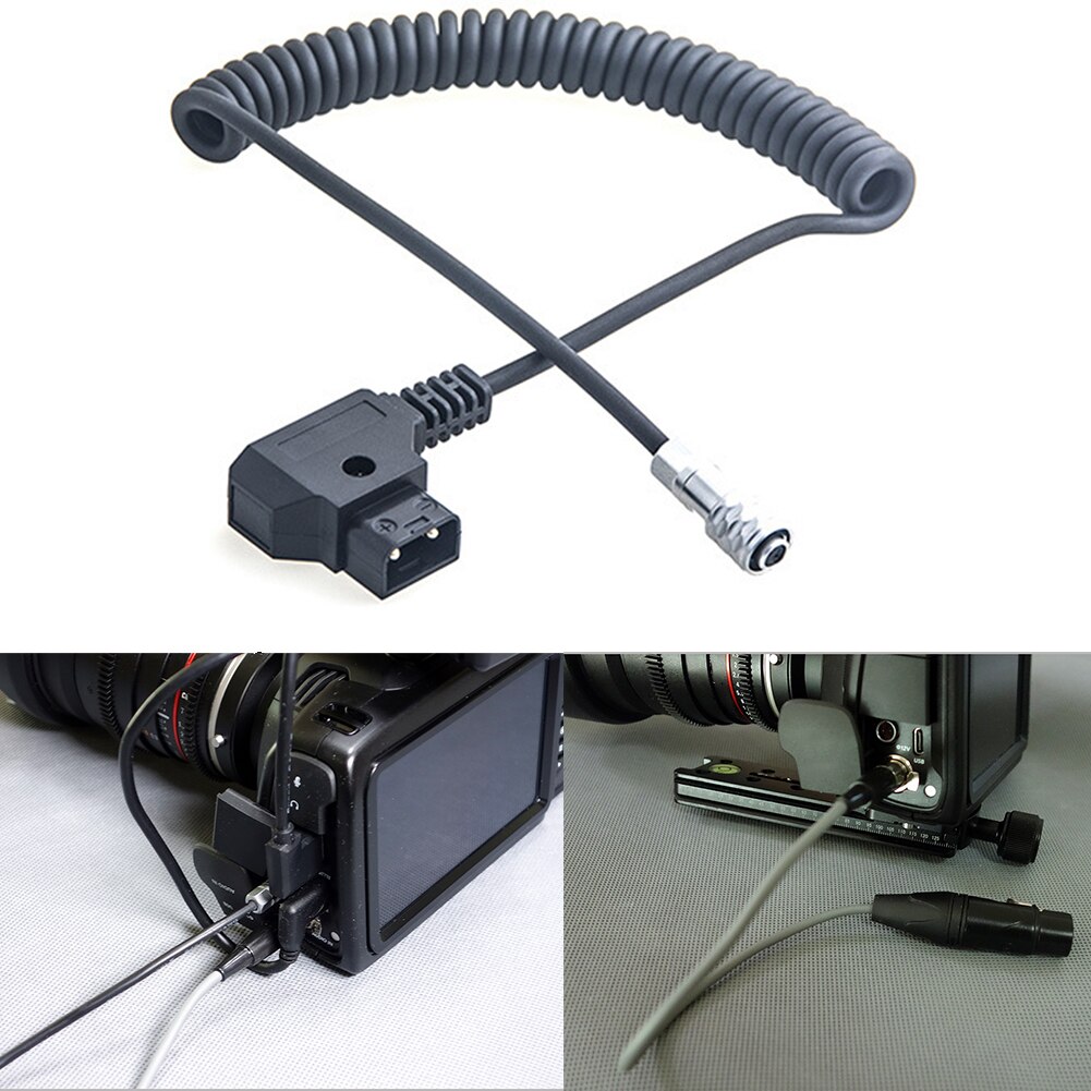 D Tap To BMPCC 4K Pocket Cinema Camera ABS Practical 14.8V Safe Durable Portable Flexible Power Cable 2 Pin Spring Wire Coiled