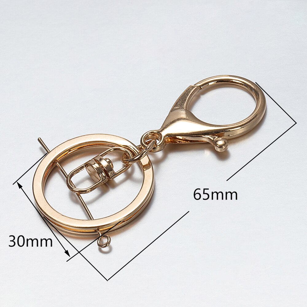 10pcs 30mm Dividir Key Ring Ródio/Bronze Antigo Clássico Fecho Da Lagosta Chave Gancho Cadeia Para Fazer Jóias DIY Chaveiro Suprimentos