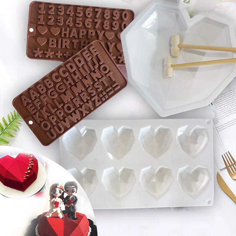Engels Nummer Alfabet Liefde Chocolade Siliconen Mal Bakvormen Tools Voor Make Jelly Fondant Cake Decoratie Koekjes Cakes