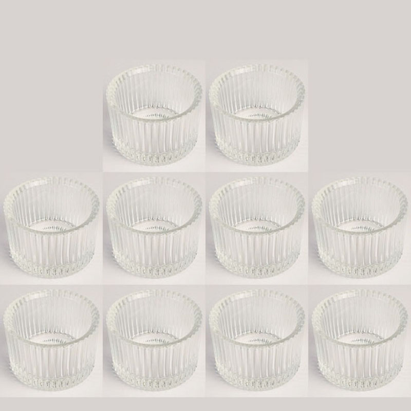 Pack of 10 Glass Small Tea Light Candle Holder for Table Decor,Home Decor,Church Housewarming Candle Pillar Holder Brown: MULTI