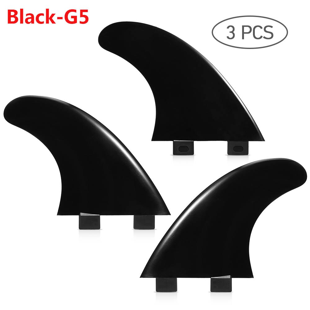 3Pcs/2Pcs Surfplank Fin Thrusters Vinnen Glasvezel Nylon Surf Vinnen Stand Up Paddle Board Nylon Surf Vinnen gl/Gx/M5/G5: G5 Black