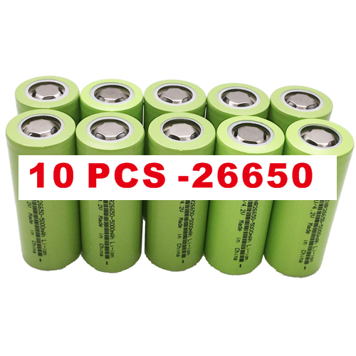 1-10 sztuk nowe baterie 26650 akumulator 50A bateria litowa 3.7V 5000mA nadaje się do elektronarzędzi: green