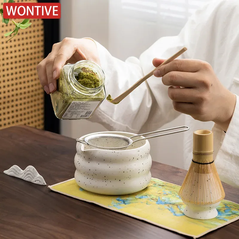 Batidor de té blanco Matcha, utensilios de té para ceremonia japonesa, herramienta de té Chasen de bambú, cepillo de té, exquisito Kit Matcha para juego de té, 1/2/4/6 Uds.