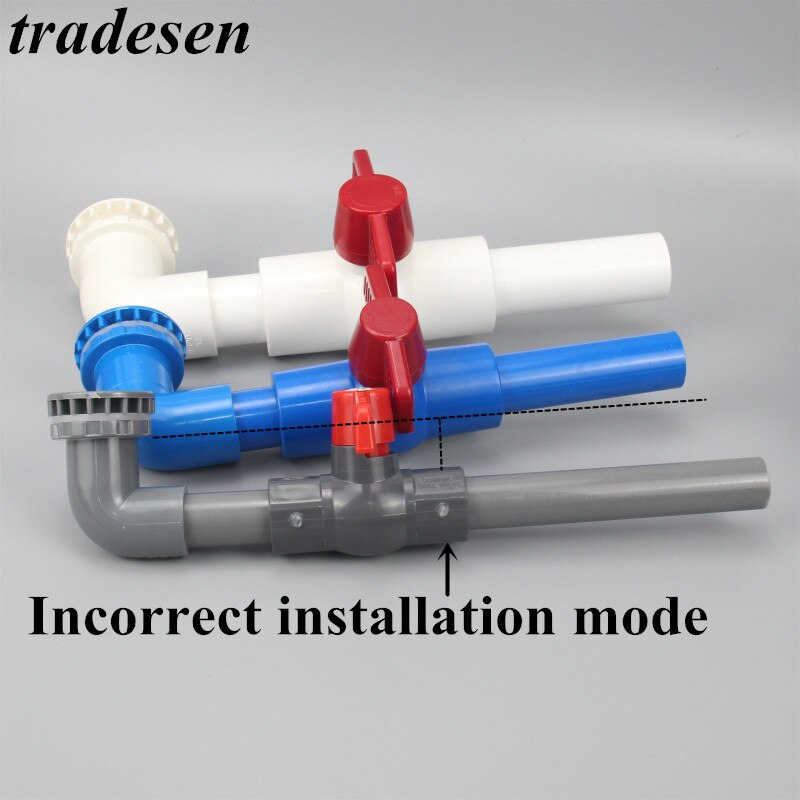 PVC Tank Elbow Drainage + Ball Valve + Pipe Fitting Connector For Aquarium Fish Tank UPV Pipe Adapter water Tank with Drainage