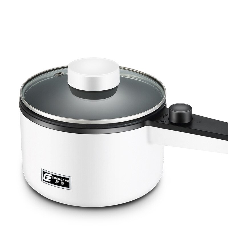 220V 1.2L Mini Electric Rice Cooker 2 Layers Heating Food Steamer Multifunction Meal Cooking Pot 1-3 People: white