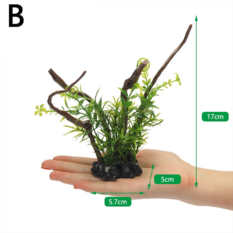 Kunstplanten Aquarium Decor Simulatie Water Grenen Onkruid Bekijken Ornament Plant Aquarium Landschapsarchitectuur Aquarium Gras Decor: B