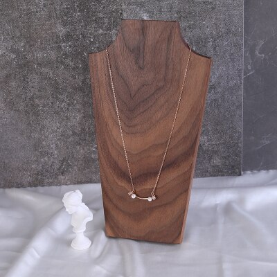 Ketting Buste Massief Houten Zwarte Walnoot Hanger Ketting Display Houder Oorbellen Ring Display Stand Massief Houten Ketting Showcase