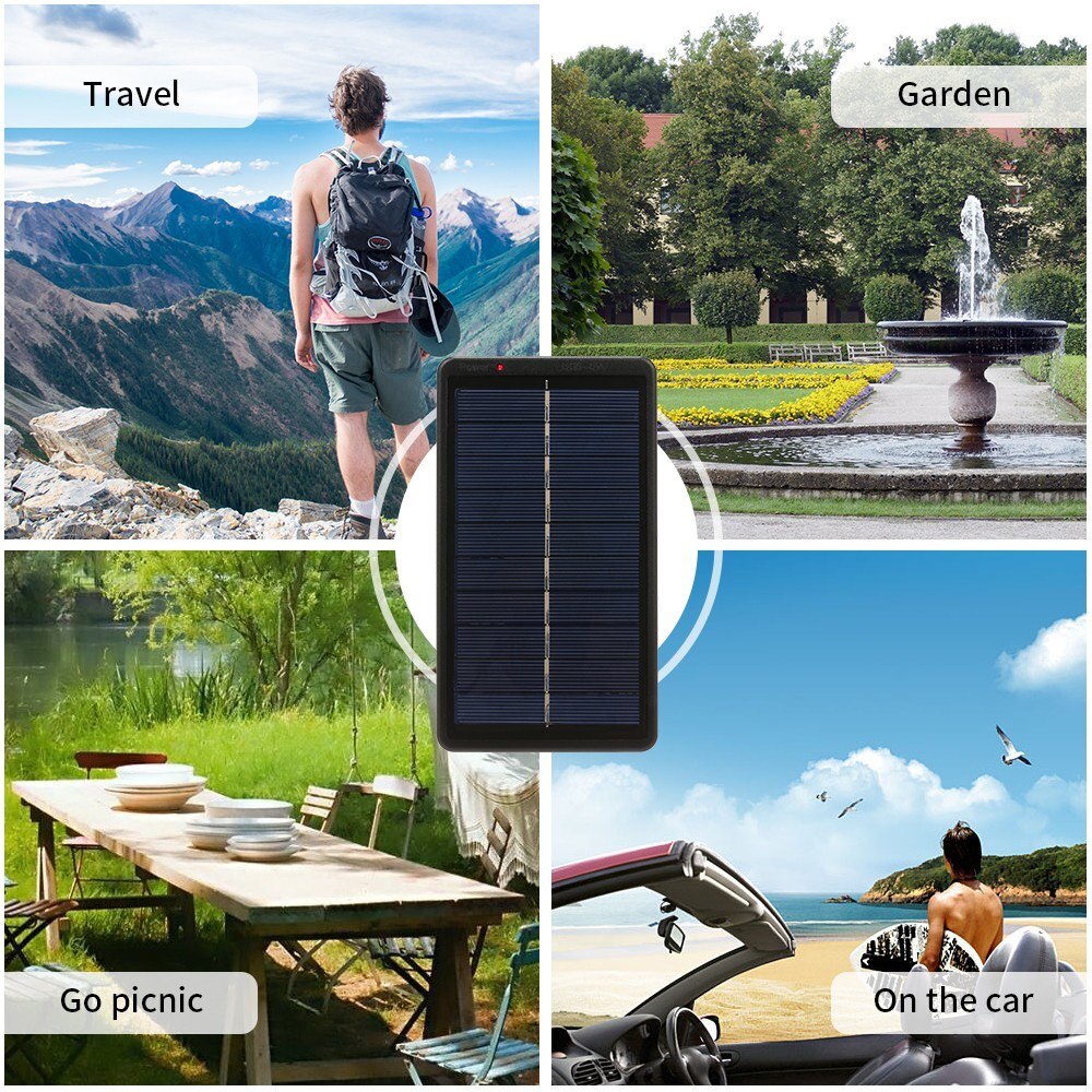 2W/5V Portable Solar Charger for 3.7V 18650 Rechargeable Battery With USB Port For Charger Solar Panel Camping Hiking Travel