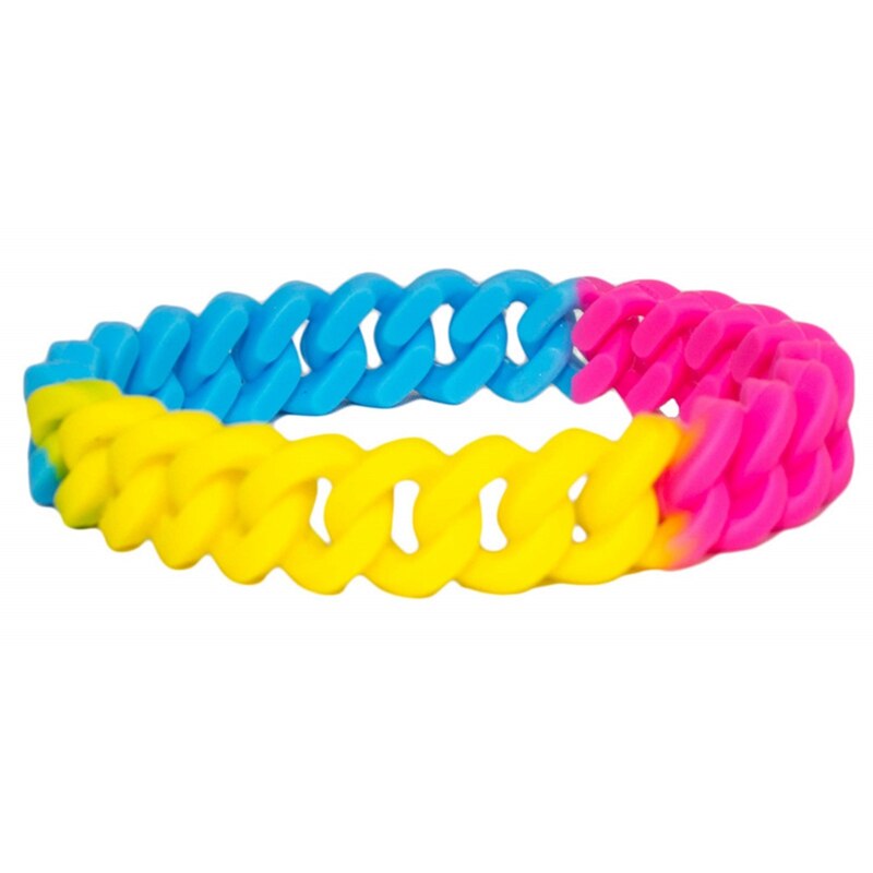 Pulsera de silicona multicolor para orgullo Gay, brazalete de goma multicapa, joyería: BL8343SH4