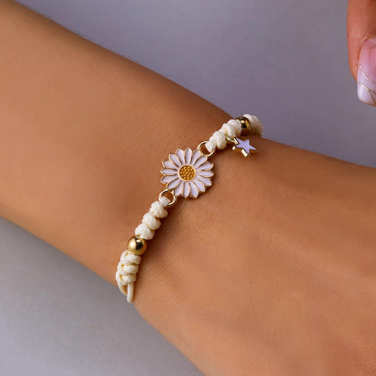 Pulseiras simples de girassol para mulheres, feitas à mão, trançadas, moda colorida, margarida, pulseira ajustável, amizade, boa sorte, joia, presente